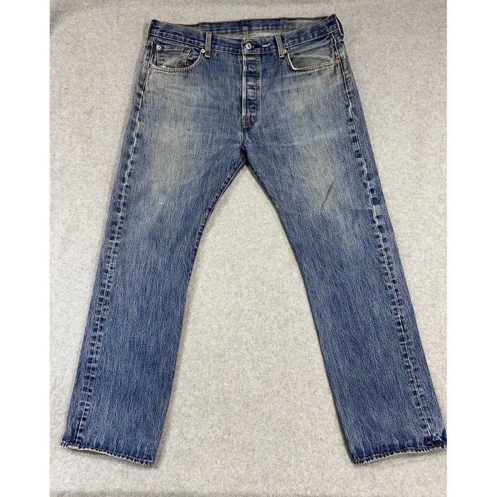 Levi's 501 Original Fit Jeans Mens‎ 38x34 Blue Button Fly Straight Leg Denim